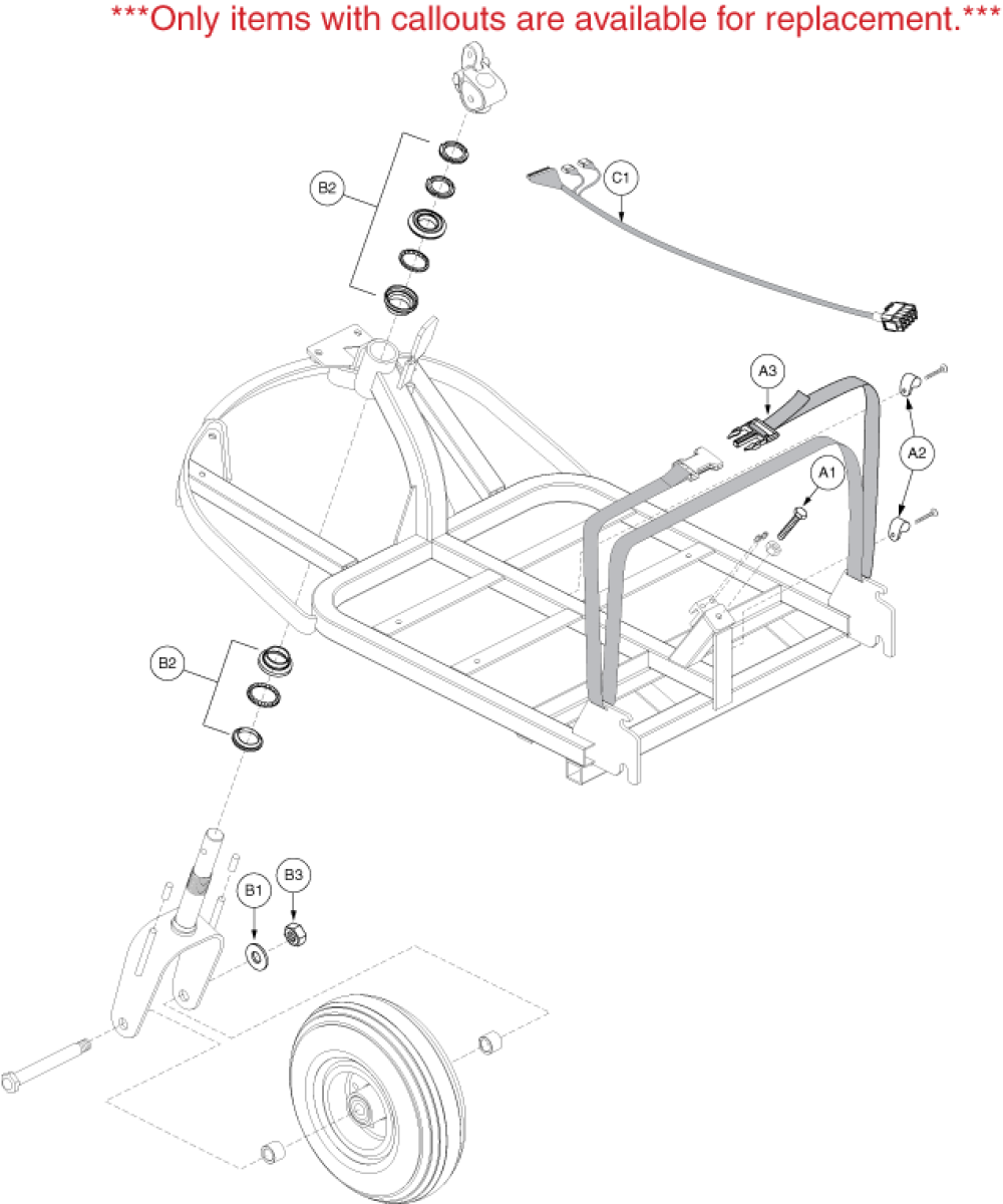 Frame Assembly - Front 3-wheel1 parts diagram