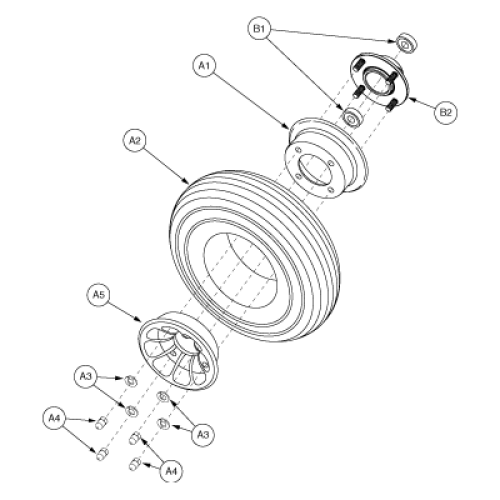 Wheel Assembly - Front 4-whl Flat-free parts diagram