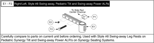 Leg Rest Hanger Assy - S/a #8, Synergy, Slotted parts diagram
