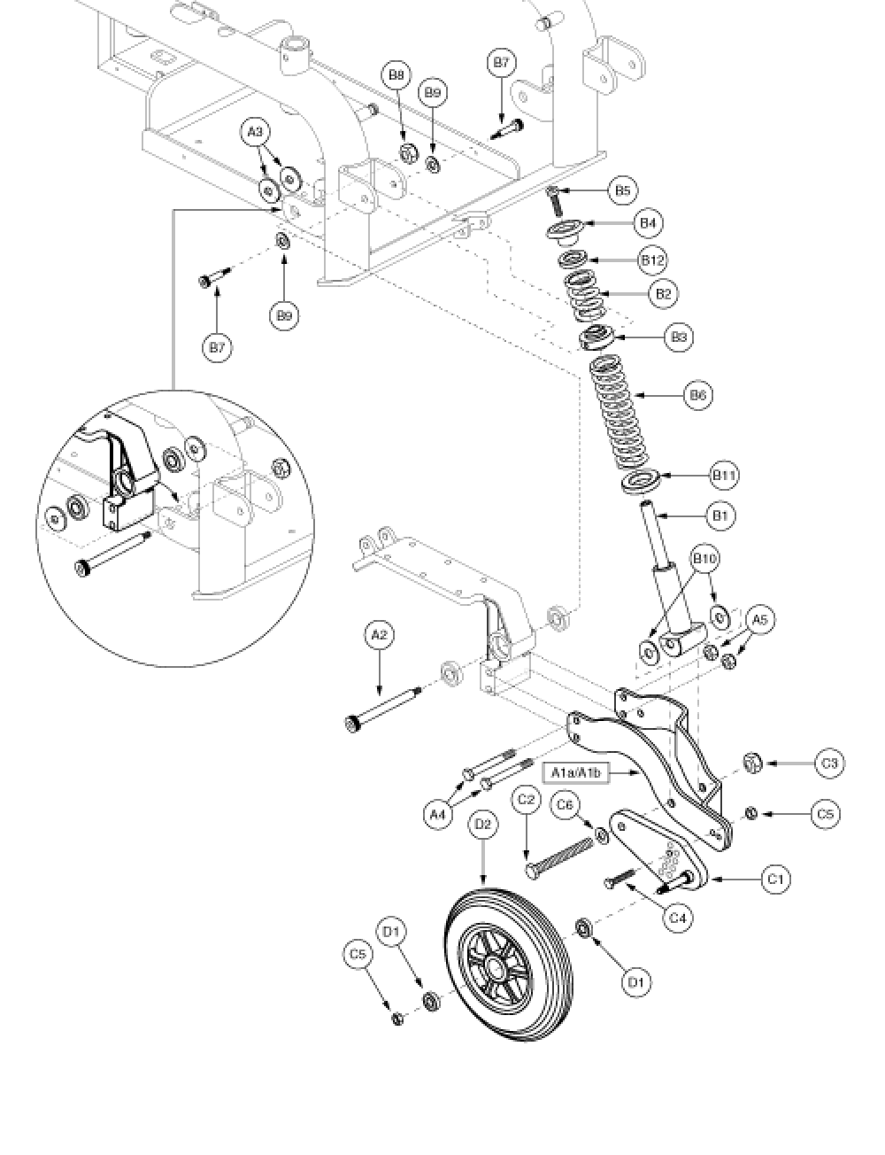 Anti-tip Assembly - 1121 parts diagram