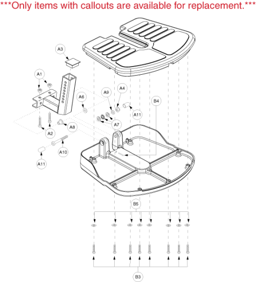 Footrest Assembly - Gen. 4 parts diagram