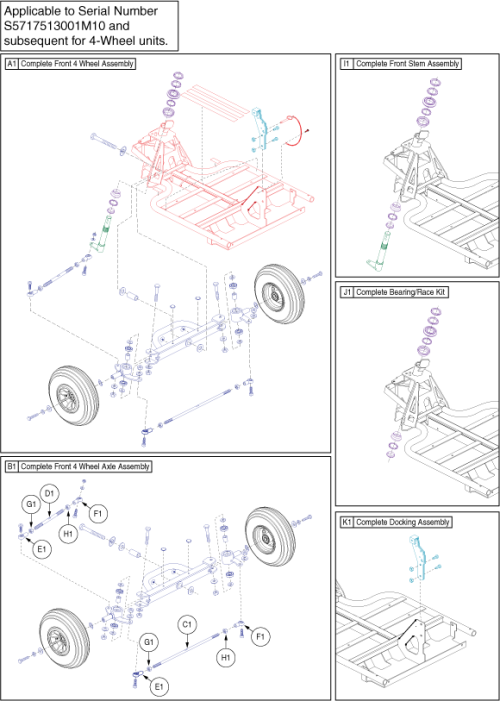 Frame Assembly - Front 4-wheel parts diagram