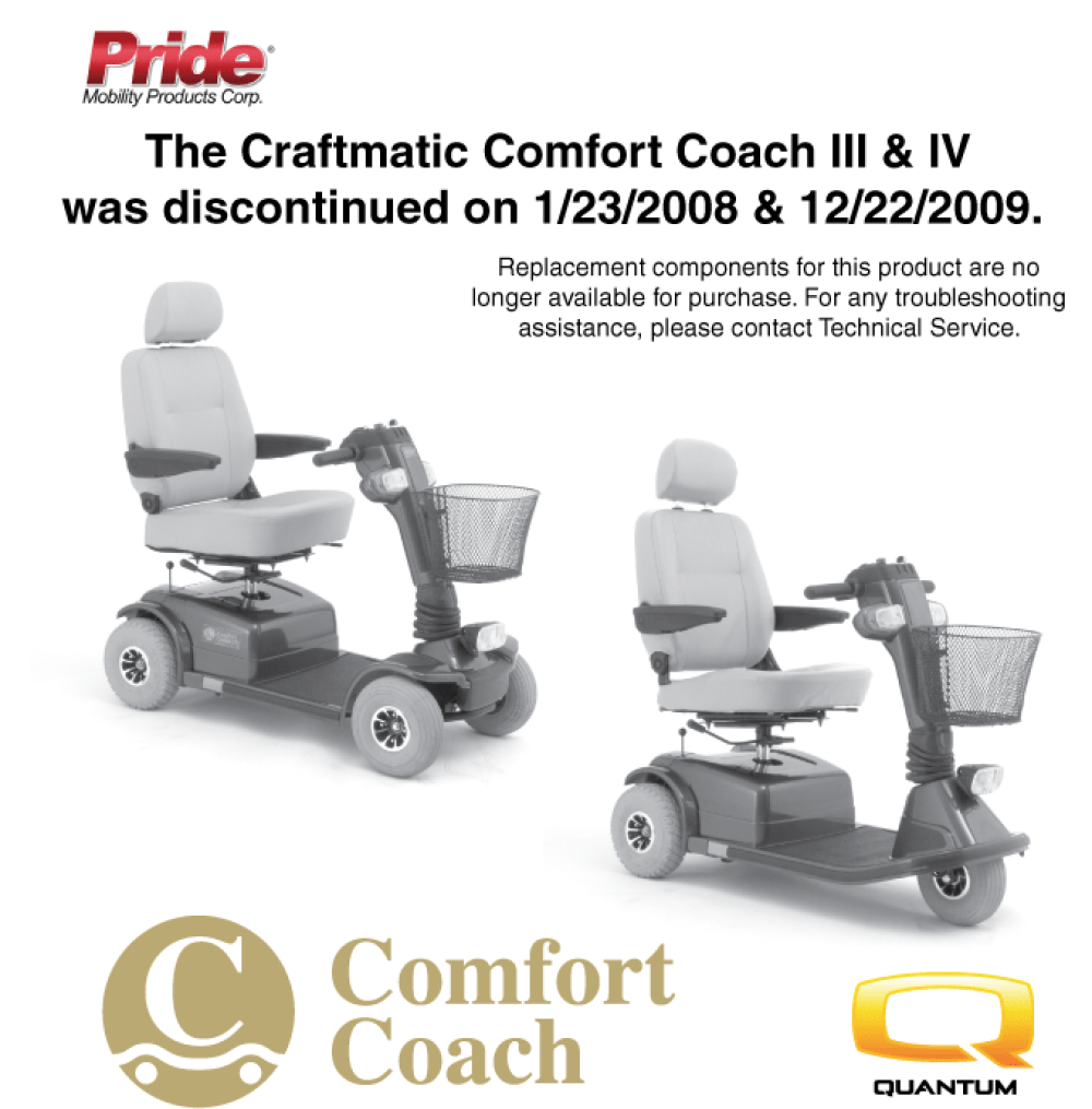 Us Craftmatic Comfort Coach Final Discontinuation Page parts diagram