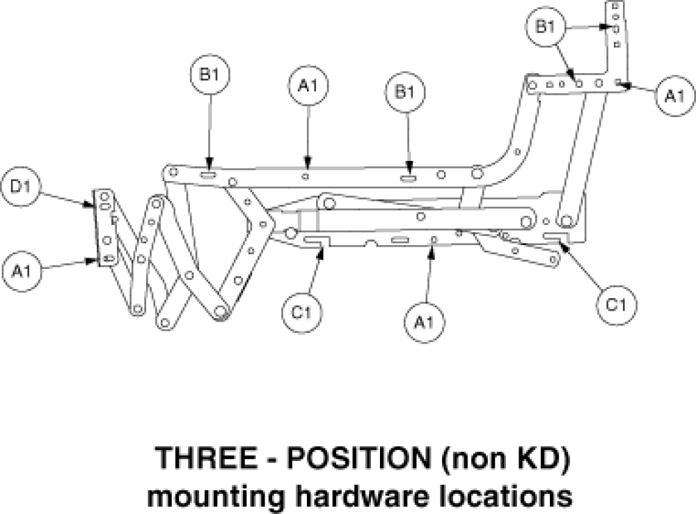3 Position/non Kd Scissor Hardware parts diagram