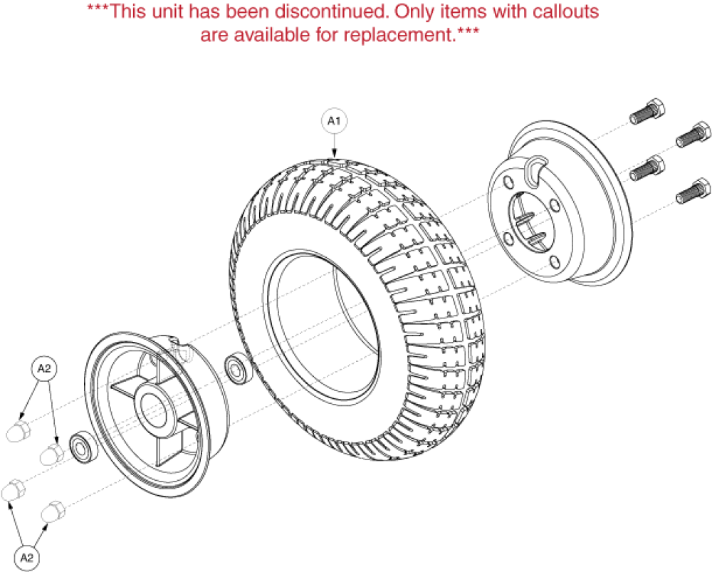 Wheel Assembly - Front parts diagram