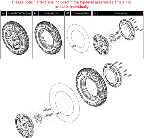 Pneumatic Wheel parts diagram