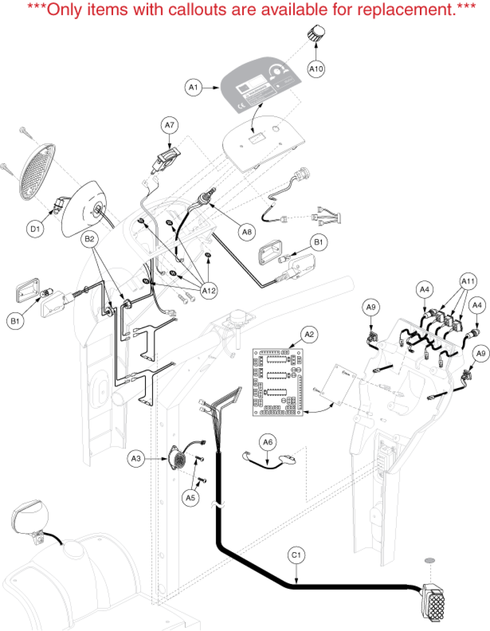 Electronics Assembly - Console parts diagram