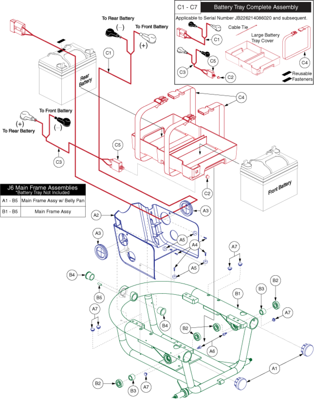 Main Frame Assembly - Standard parts diagram