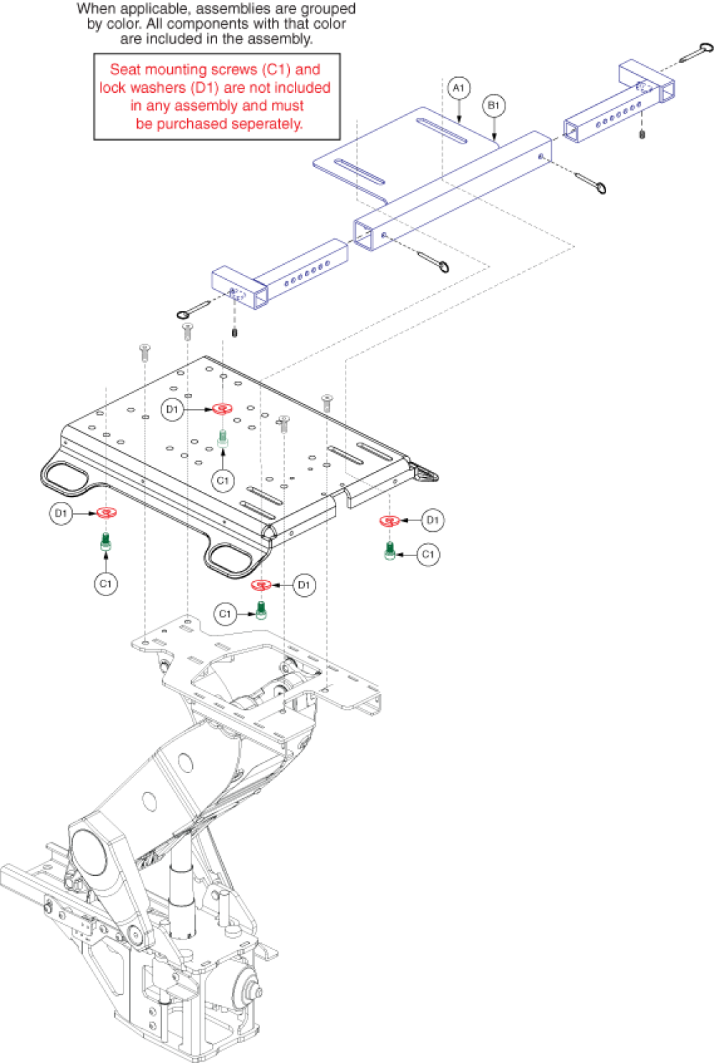 Air2 - Elr Legrest Mounting Bracket Assembly parts diagram