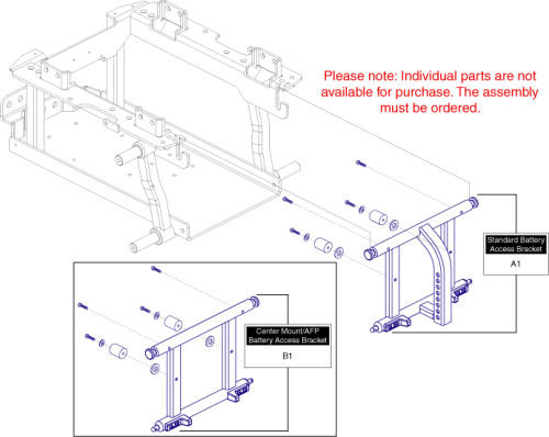Battery Access Brackets - Power Seating parts diagram