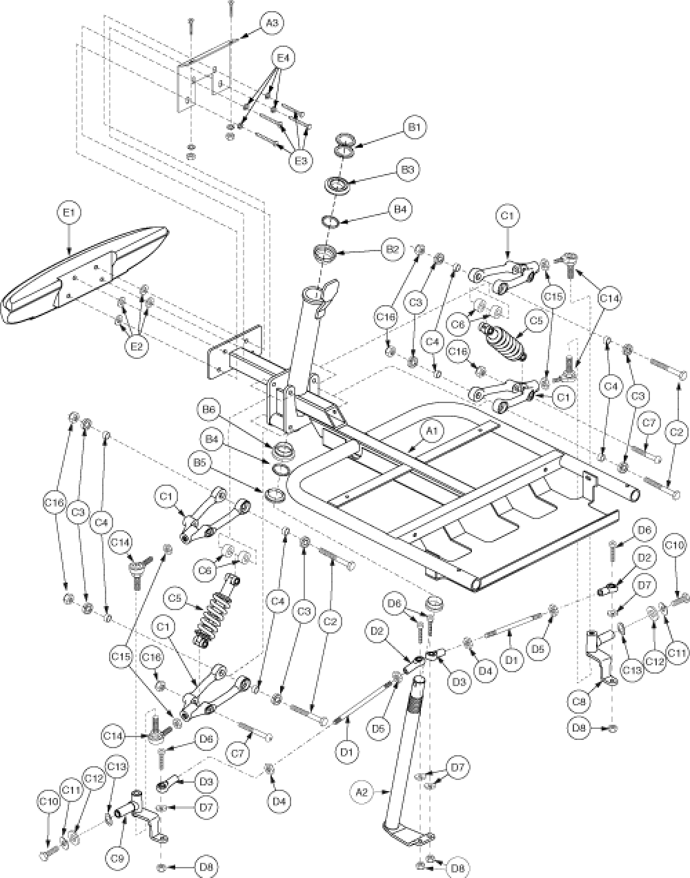 Frame Assembly - Front 4-wheelg2 parts diagram