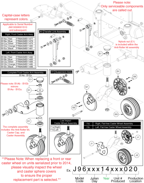 Anti-tip Assembly - Version 3 parts diagram
