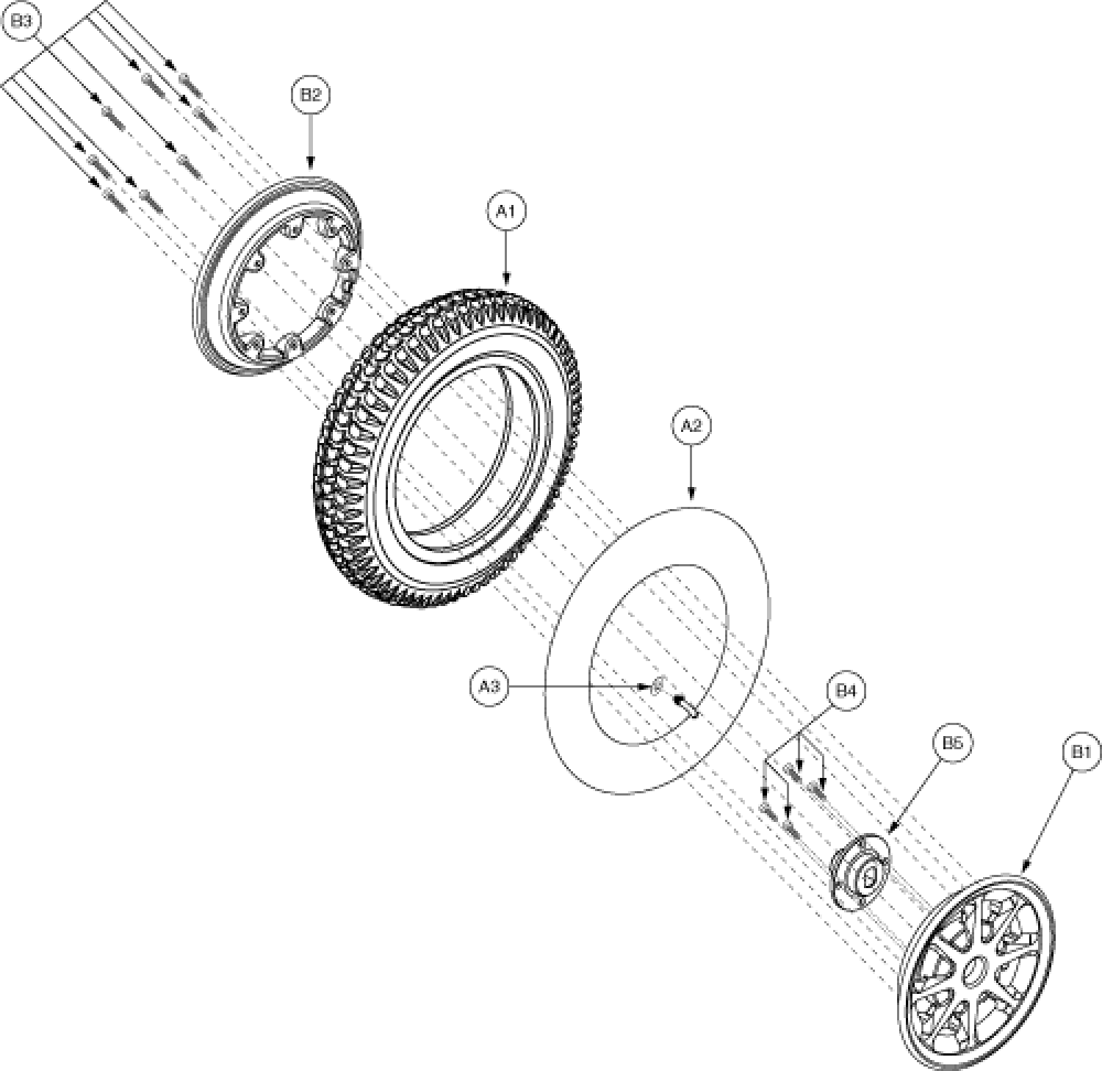 Wheel Assembly - Pneumatic Gen. 2 parts diagram