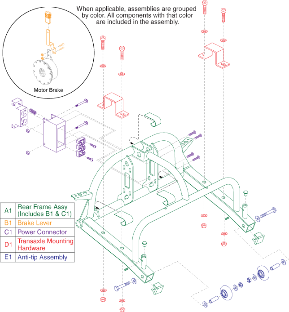 Rear Frame, 4-wheel parts diagram