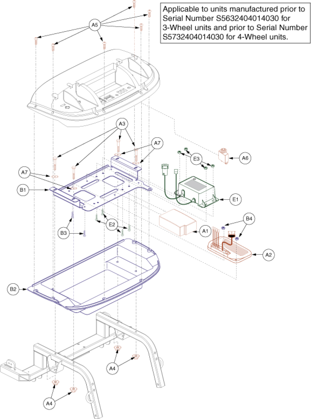 Electronics Assembly - Rear, Version 1 - Part 1 parts diagram