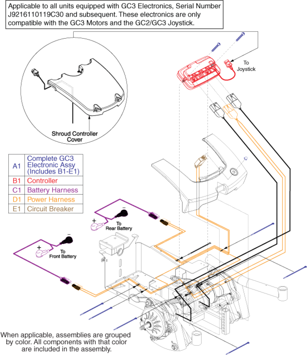Electronics Assembly - Gc3 parts diagram