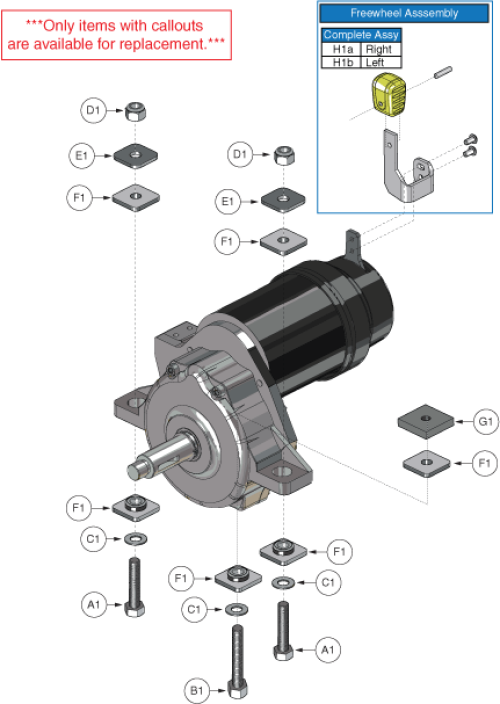 Motor Mounting Hardware For The Go Chair/z Chair parts diagram