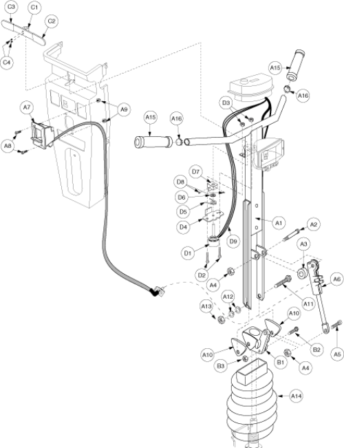 Tiller Assembly - Gen2 parts diagram