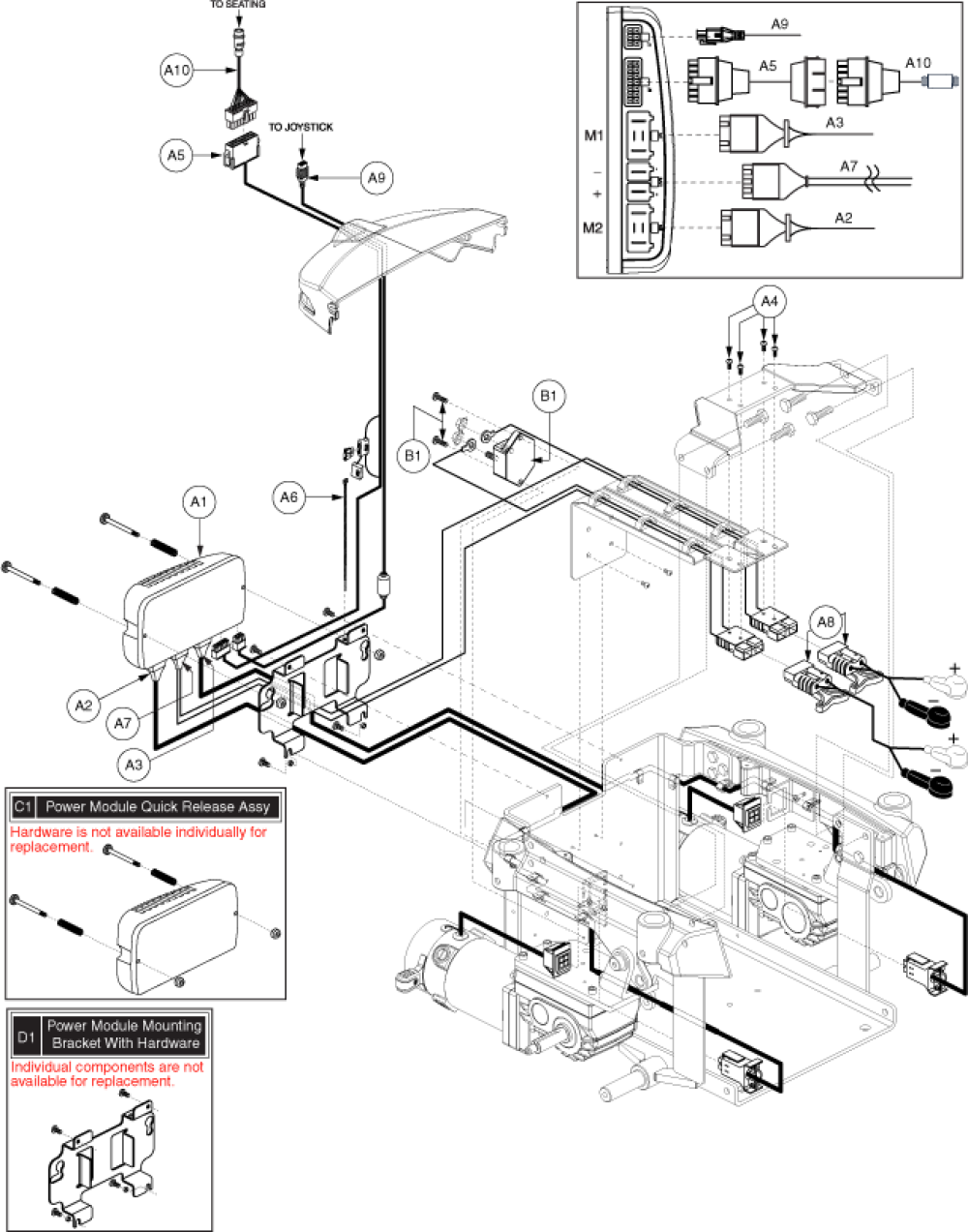 Electronics Assy - Ne, H2 Motor, Tilt Thru Toggle parts diagram