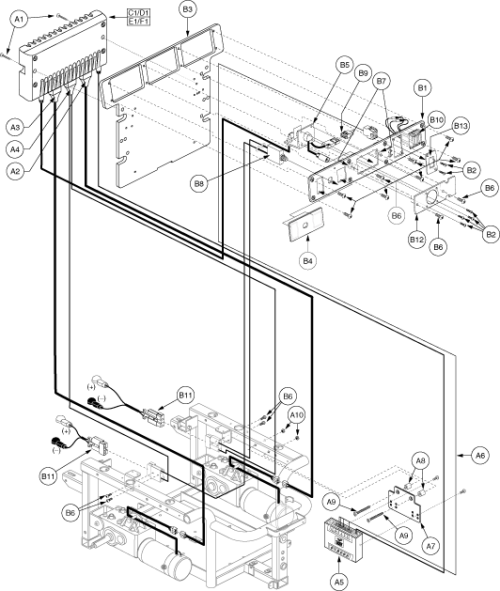 Utility Tray Assembly - Remote Plus, Lights, Off-board parts diagram
