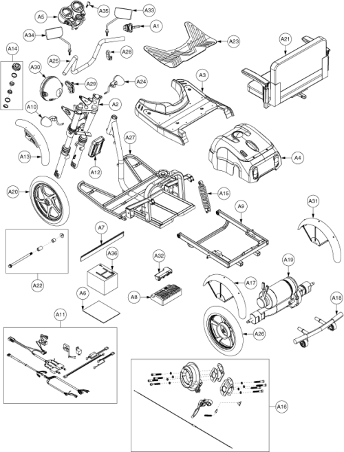 Sport Rider Dual Seat - Complete Assembly parts diagram