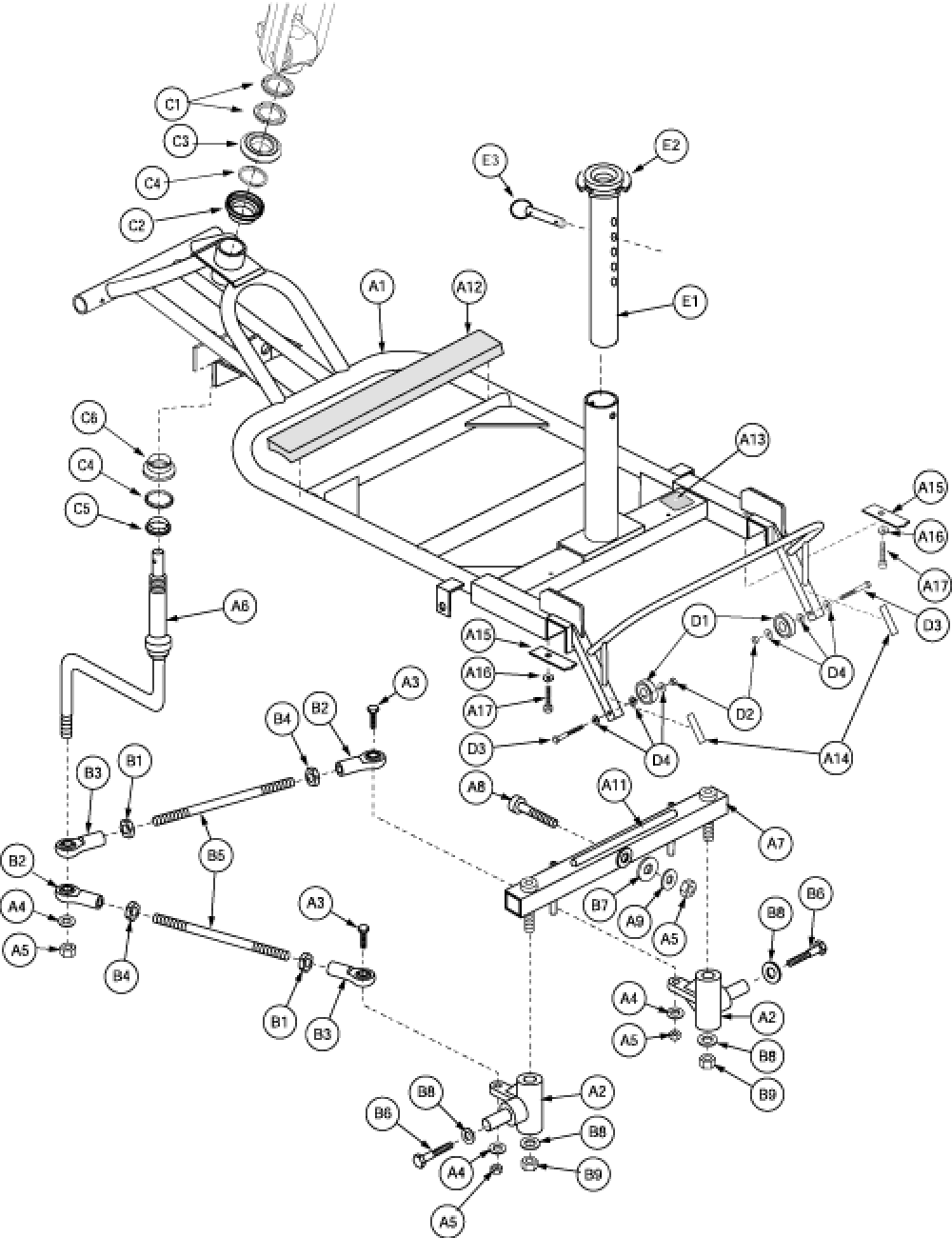 Frame Assembly - 4 Wheel parts diagram
