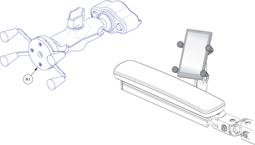 Tb3 X-grip Phone Holder, Channel Mounted parts diagram