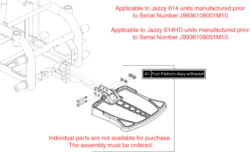 Footrest Assembly - Gen. 1 parts diagram