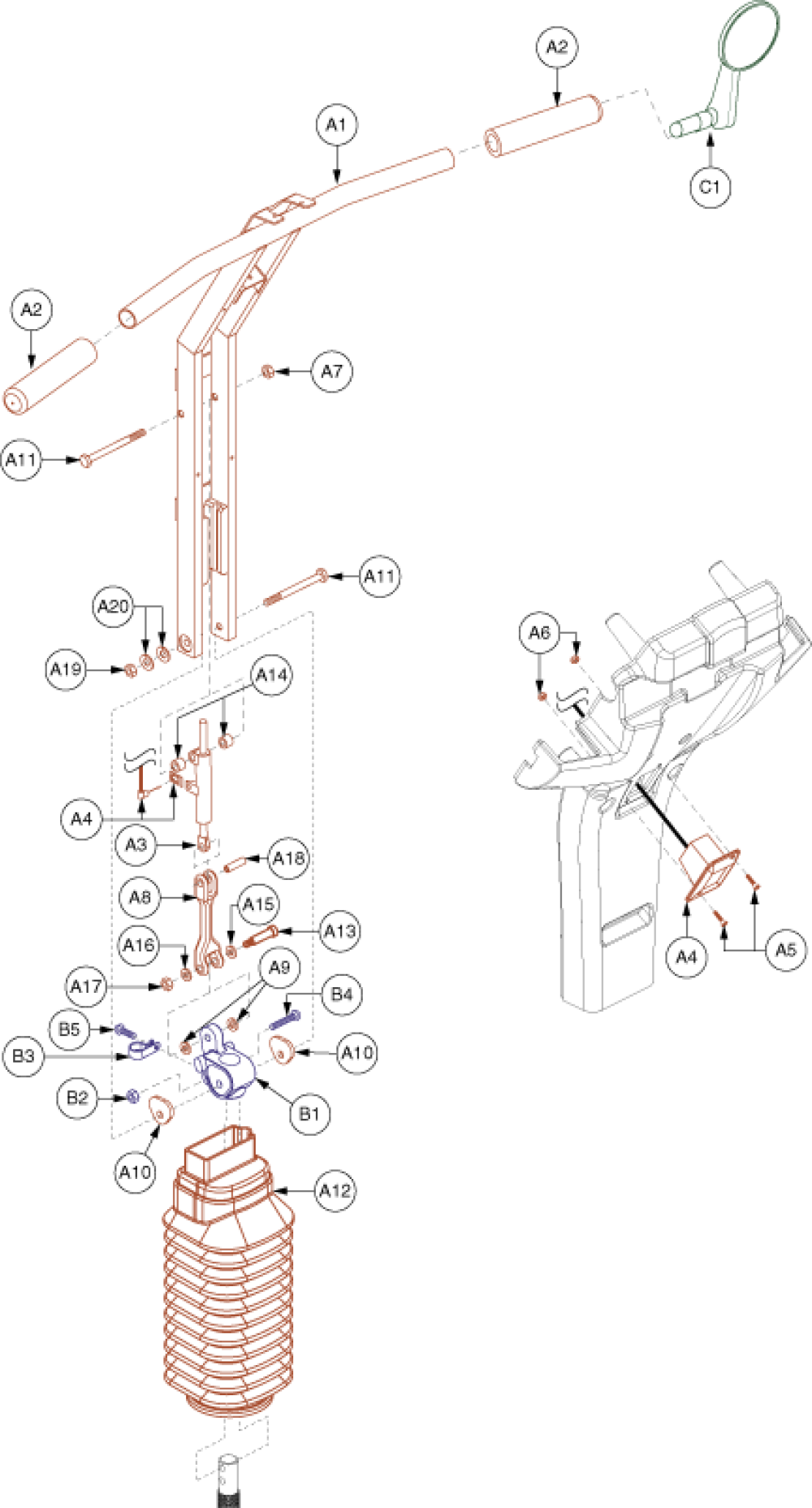 Frame Assembly - Tiller, Maxima V parts diagram