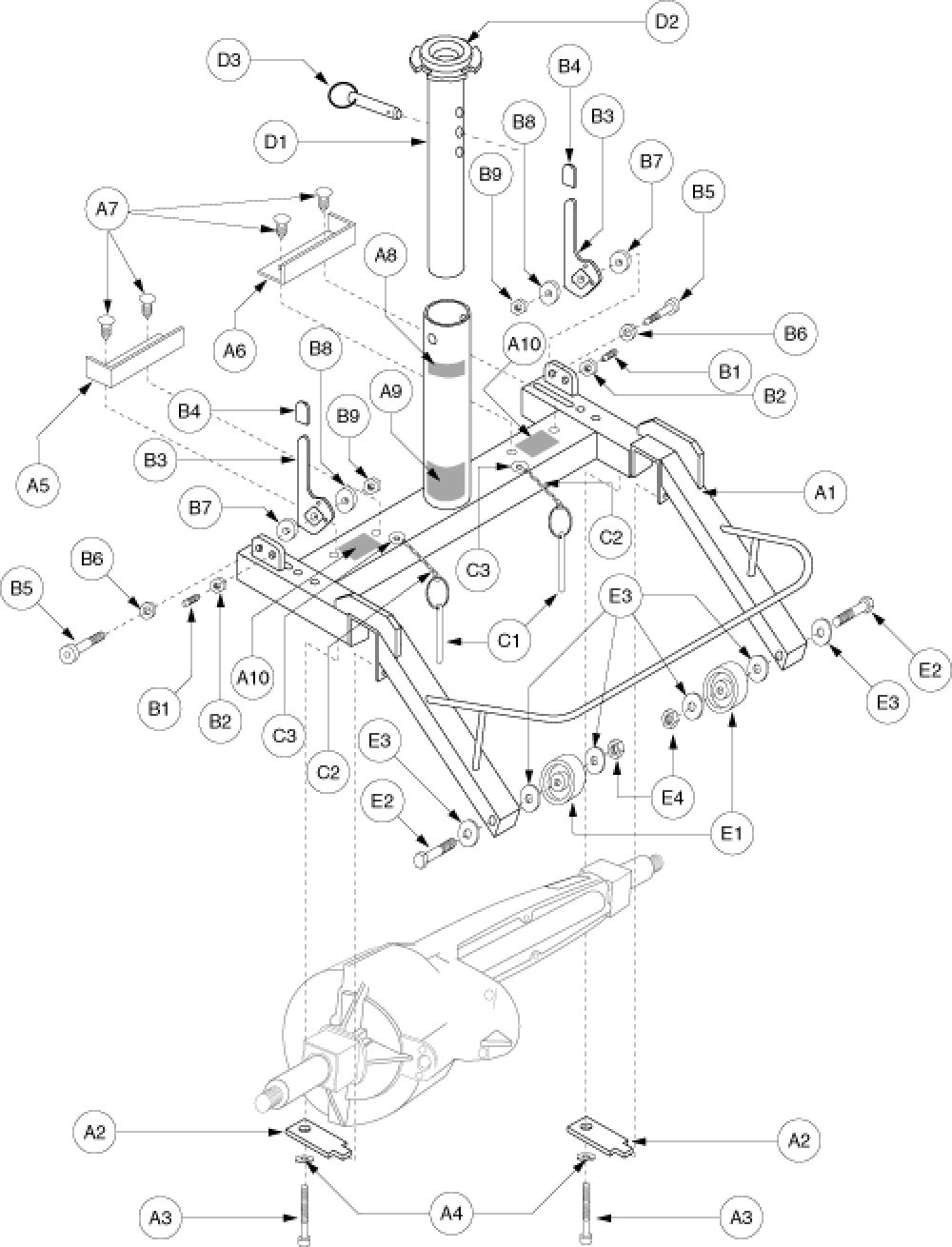 Frame Assembly - Rear Gen. 2 parts diagram