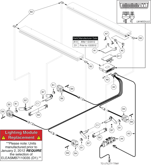 Eleasmb6210, Ql Lights, Tb2 Recline parts diagram