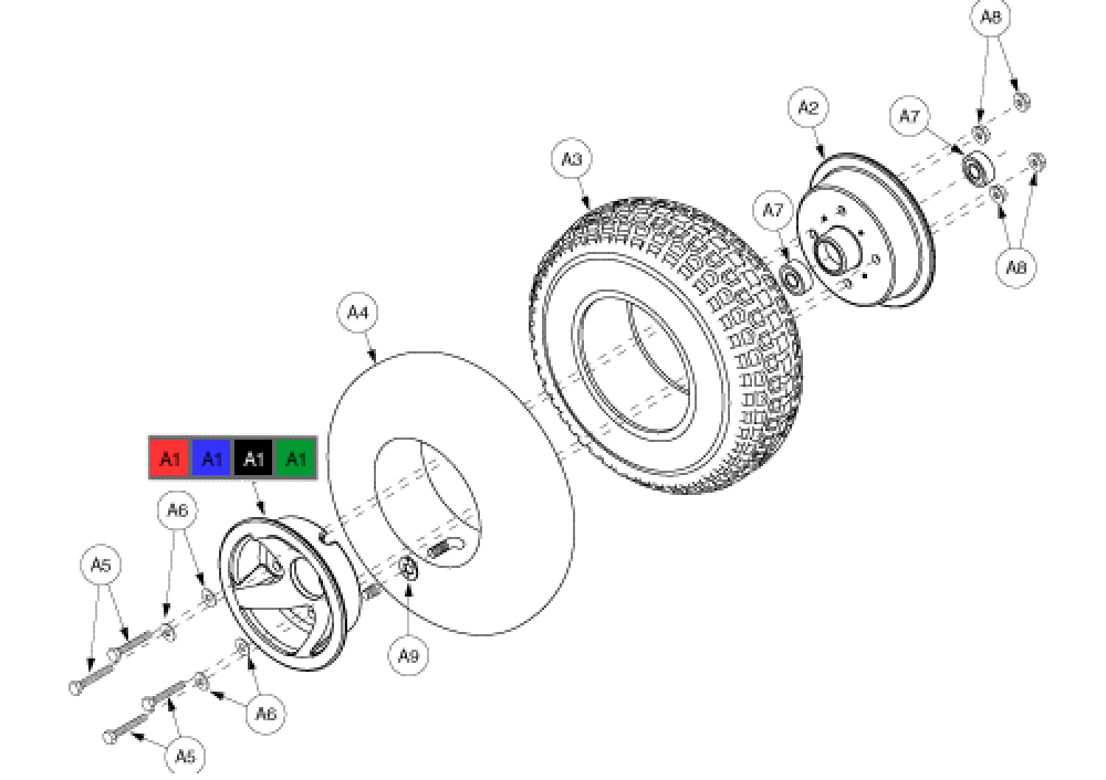 Wheel Assembly - Front_pneumatic parts diagram