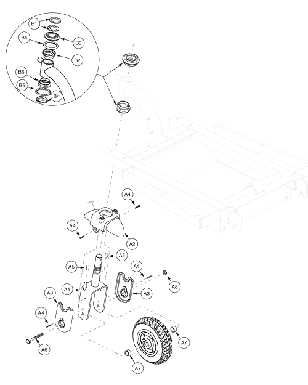 Frame Assembly - Fork parts diagram