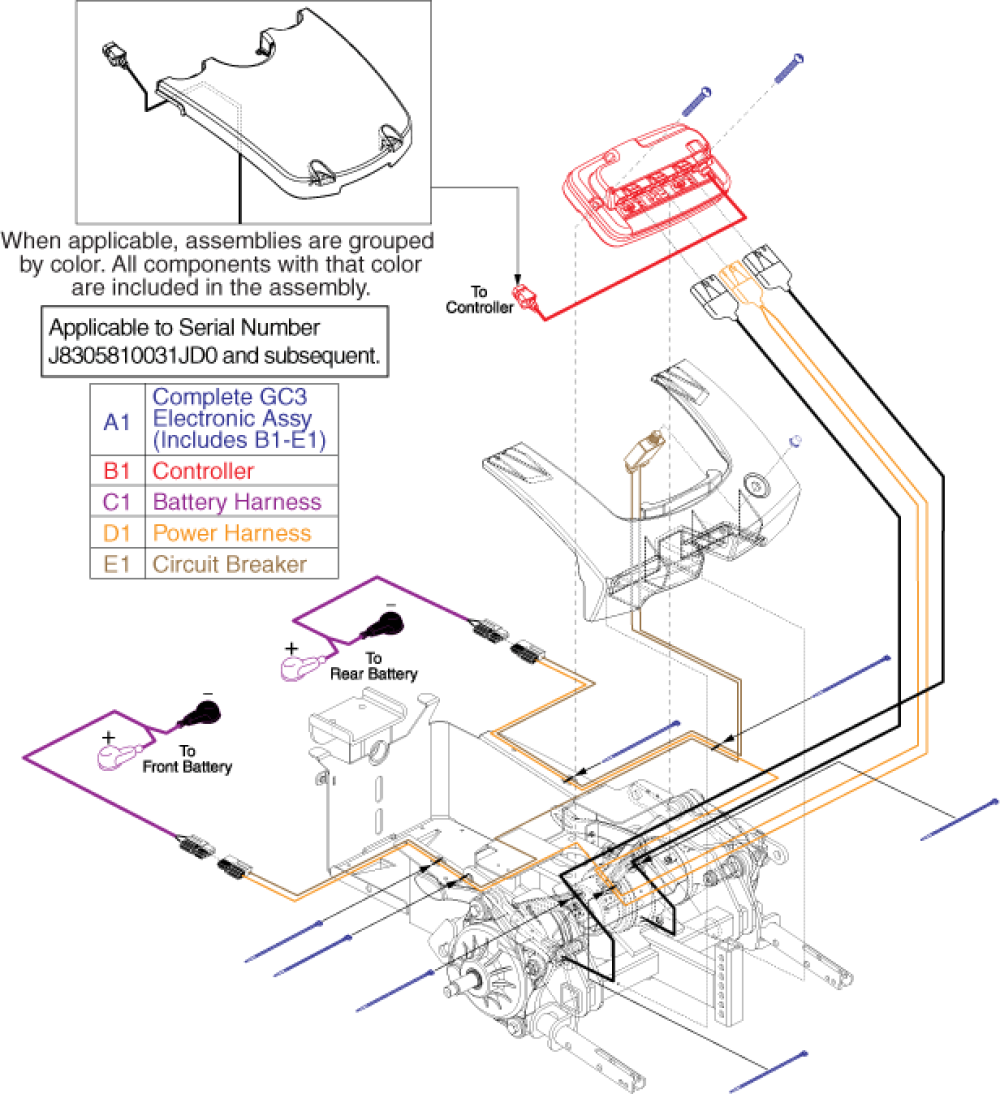 Electronics Assembly - Gc3 parts diagram