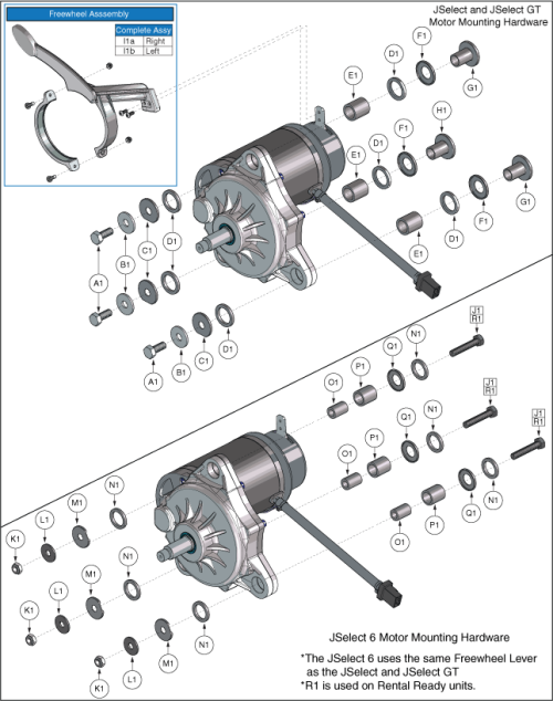 Select Series Motor Mounting Hardware parts diagram
