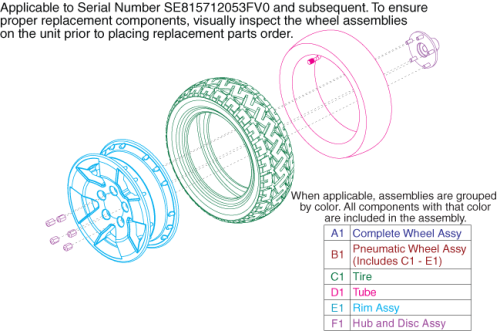 Low Profile Rear Pneumatic Wheel parts diagram
