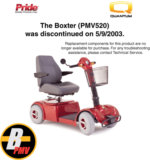 Pmv520 Boxter Final Discontinuation Page parts diagram