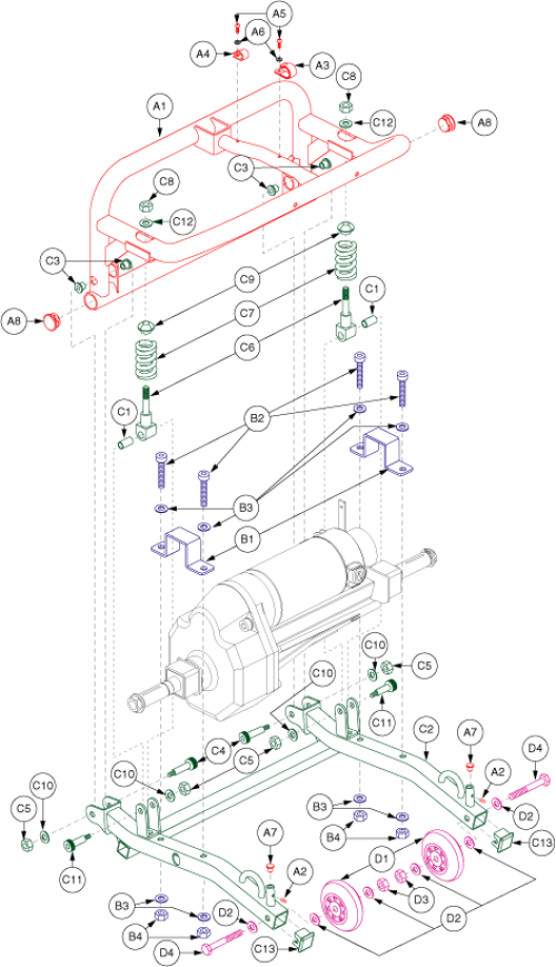 Frame Assembly - Rear (economy/deluxe) parts diagram