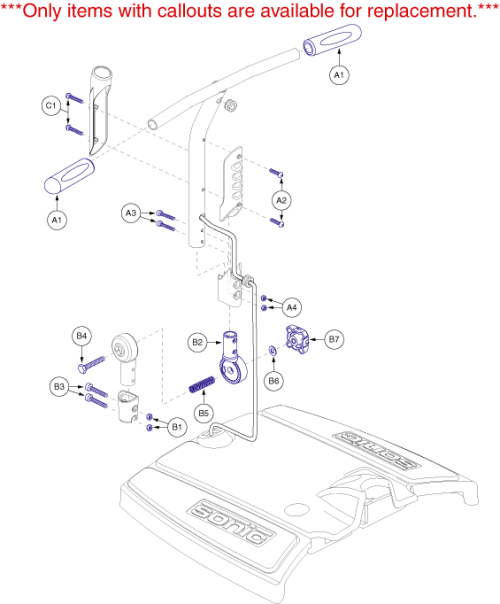 Tiller Frame Assembly - (300lbs) parts diagram