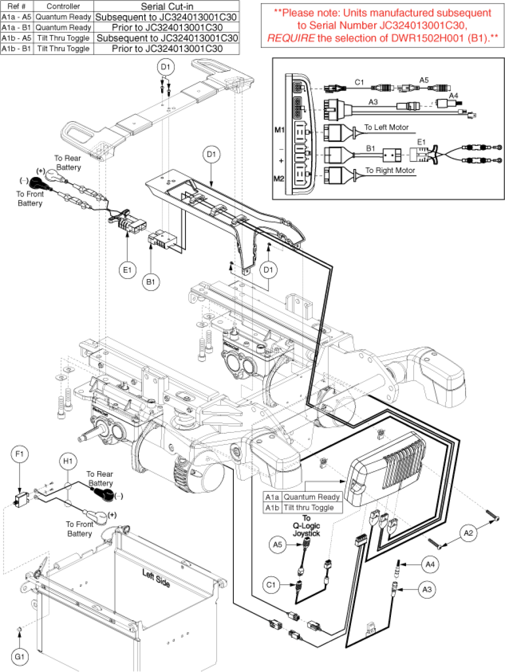 6mph Q-logic Accu-trac, Q Ready/tilt Thru Tog, Elect. Assy parts diagram