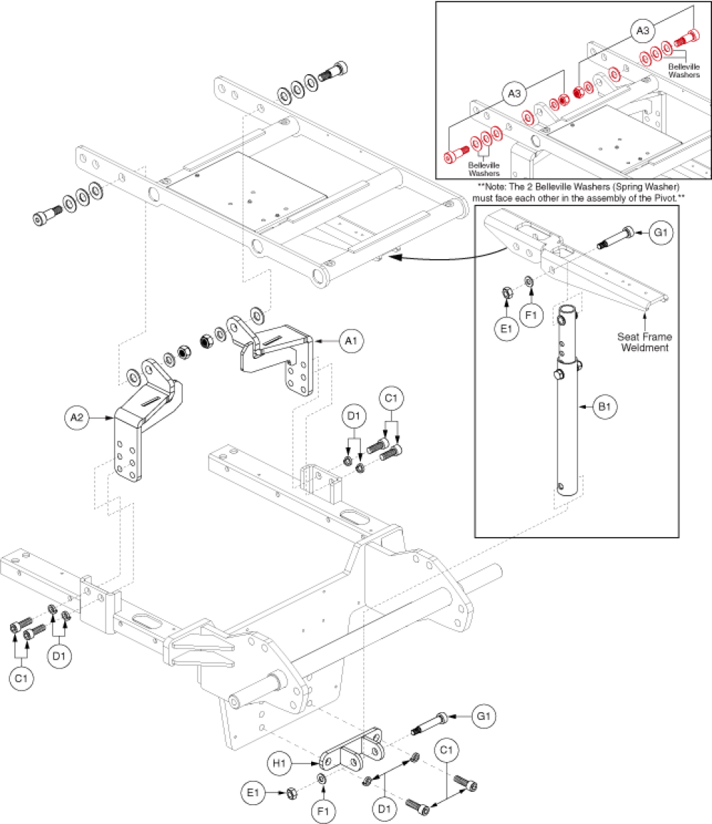 Tb Flex - Rival (r44) Static Seat Interface parts diagram