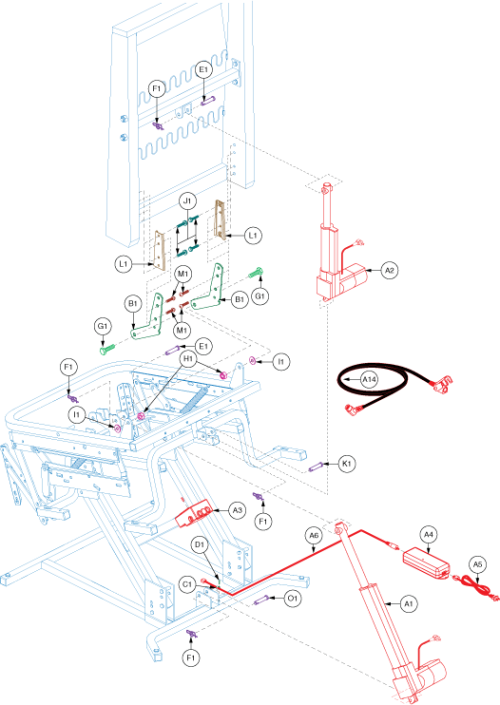 Motor Assembly - Trendelenberg Gen 2 parts diagram