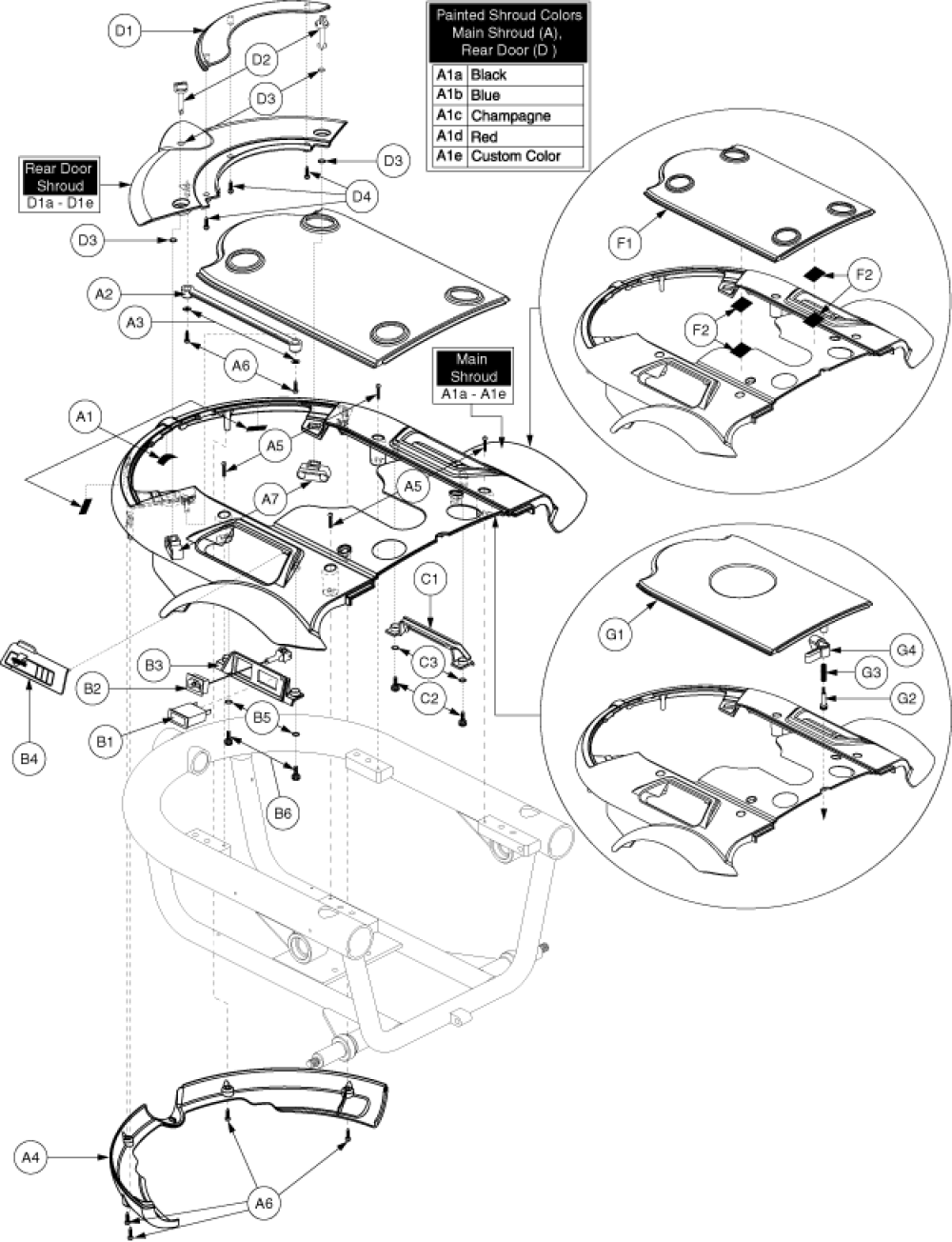 Shroud Assembly - Onboard parts diagram