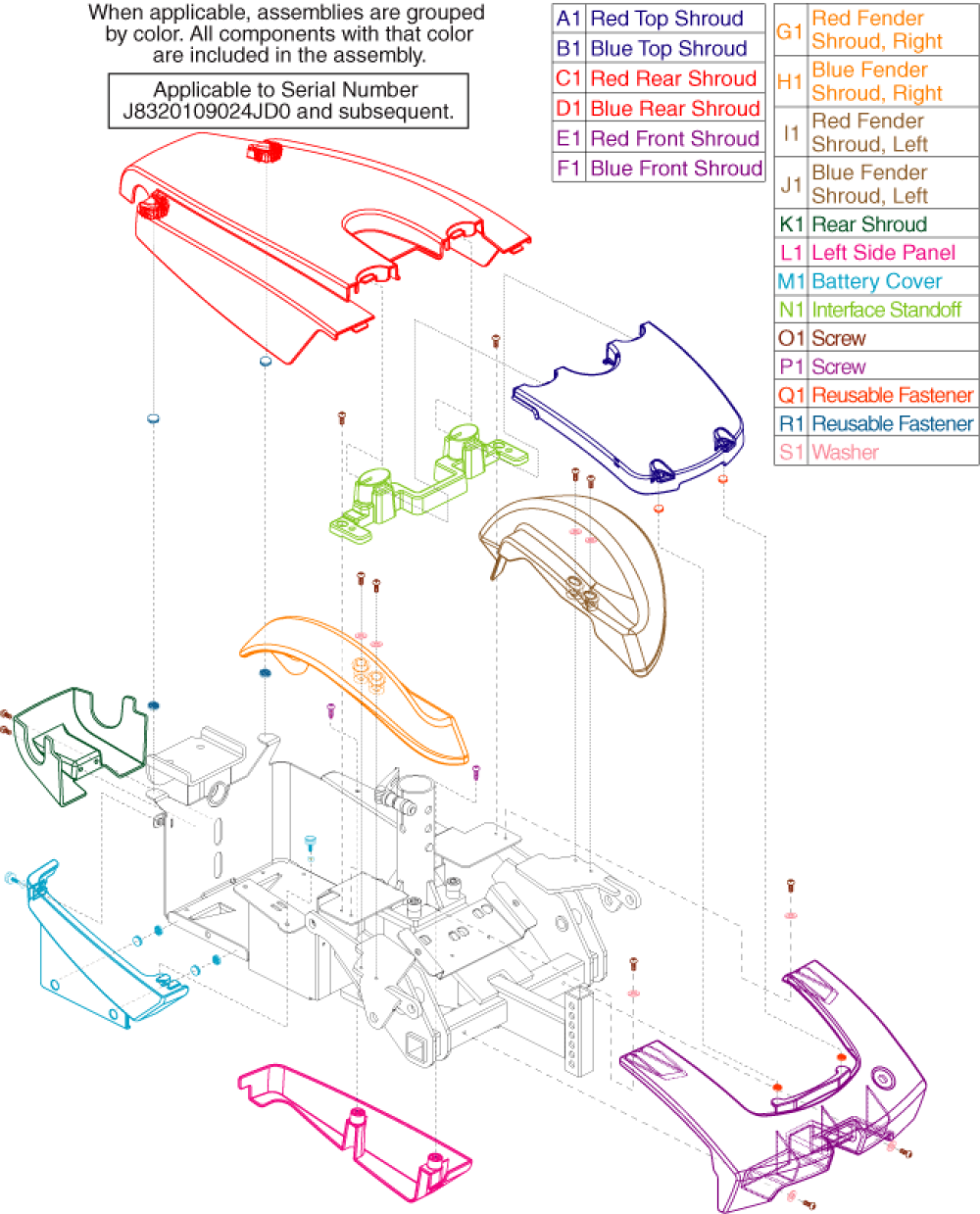 Shroud Assembly Gen. 2 parts diagram
