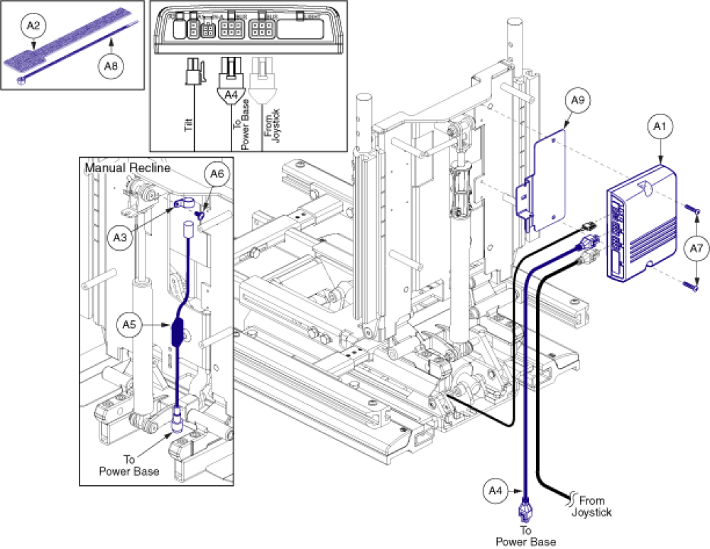 Tb3 Ne+, Tilt Only, Manual Recline parts diagram