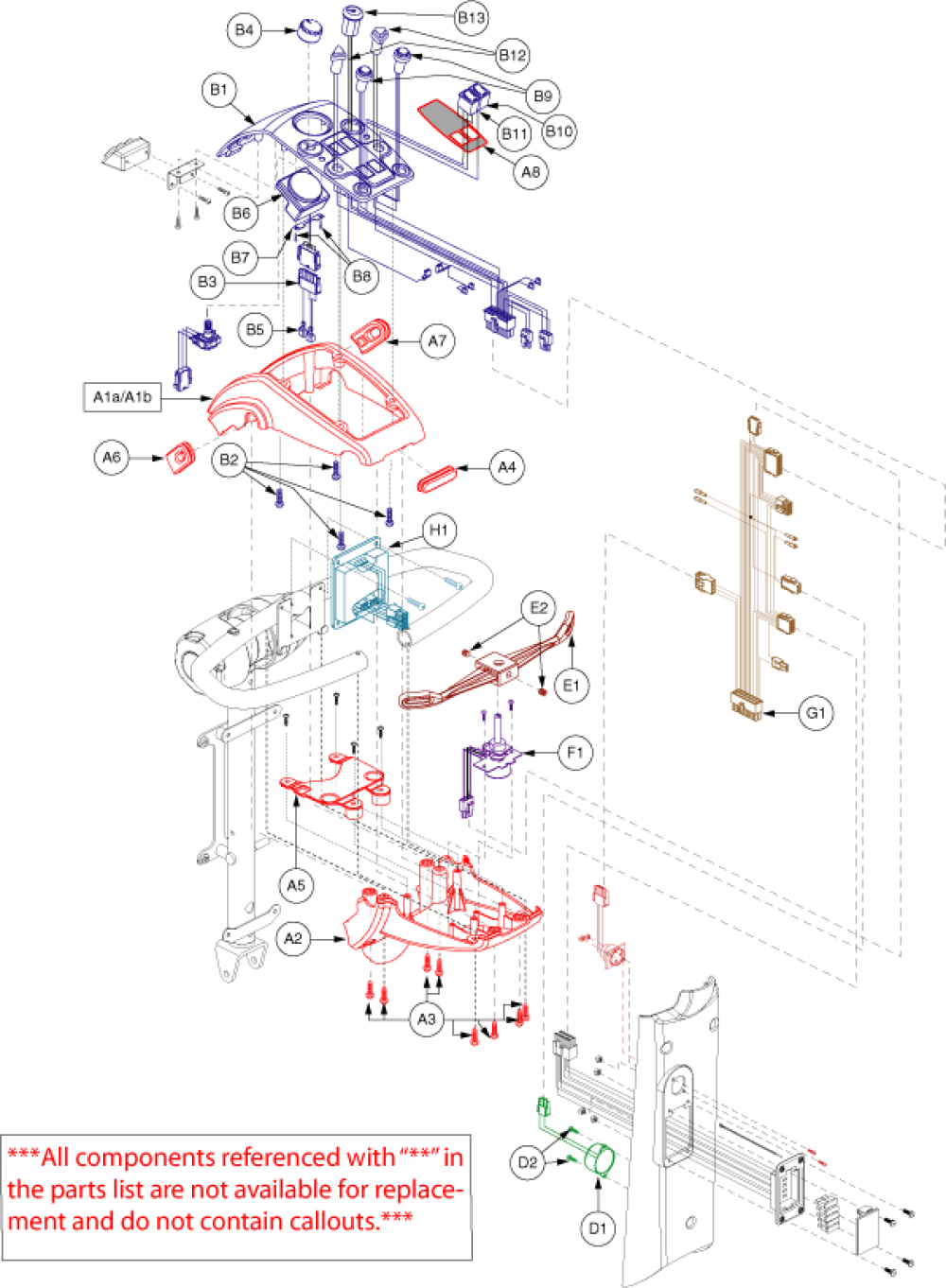 Electronics Assembly - Lr Console parts diagram