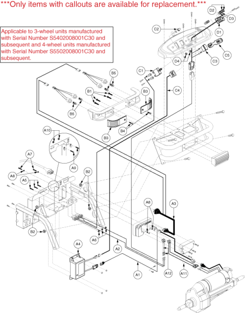 Electronics Assembly - Rear, S-drive parts diagram