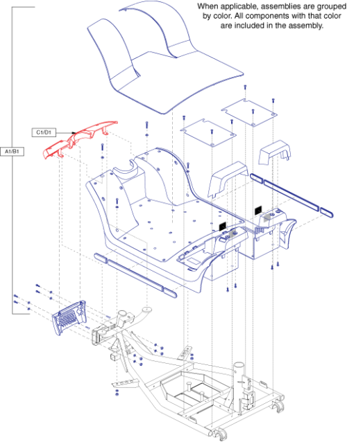 Shroud Assembly - Sc710, Front parts diagram