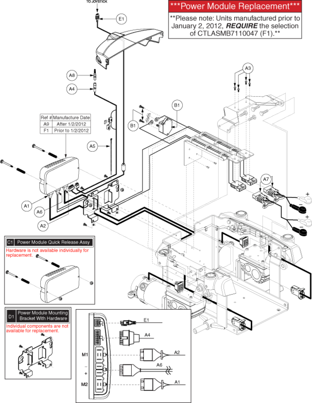 Electronics Assy - Q-logic, H2, Tilt Thru Toggle parts diagram