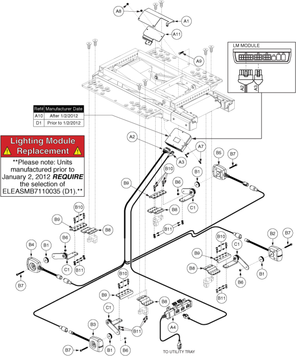 Eleasmb6211, Ql Lights, Tb2 Tilt; Tilt And Recline parts diagram